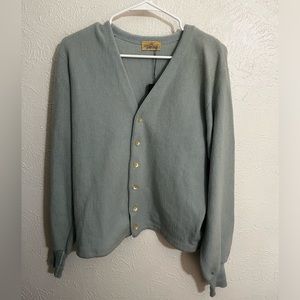 Vintage Baby Blue Wool Cardigan Sweater